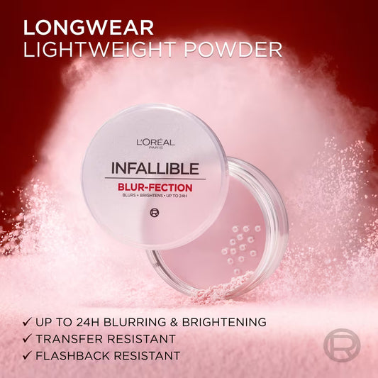 L'Oréal Polvo Suelto Fijador de Larga Duración con Efecto Difuminador Infallible Blur-Fection
