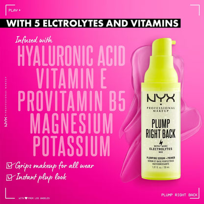 NYX Professional Makeup Pre-Base en Suero Hidratante con Electrolitos Plump Right Back