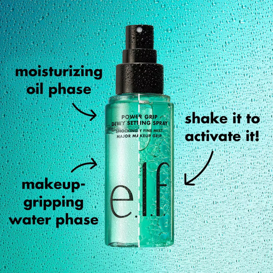 e.l.f. Cosmetics Spray Fijador Bifásico de Maquillaje Efecto Luminoso Power Grip