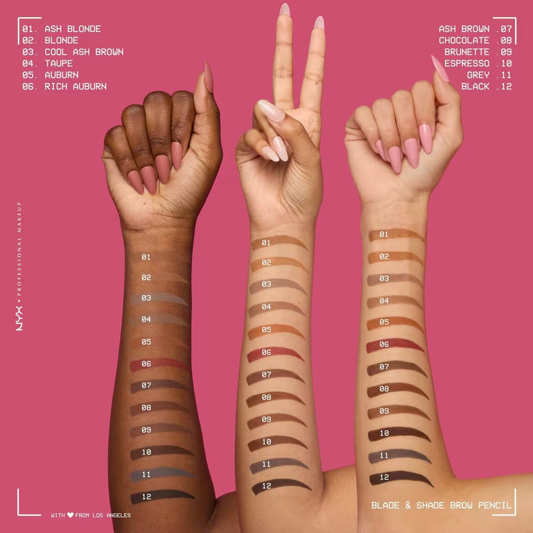 NYX Lápiz Mecánico para Cejas de Alta Precisión Blade and Shade Nano Brow